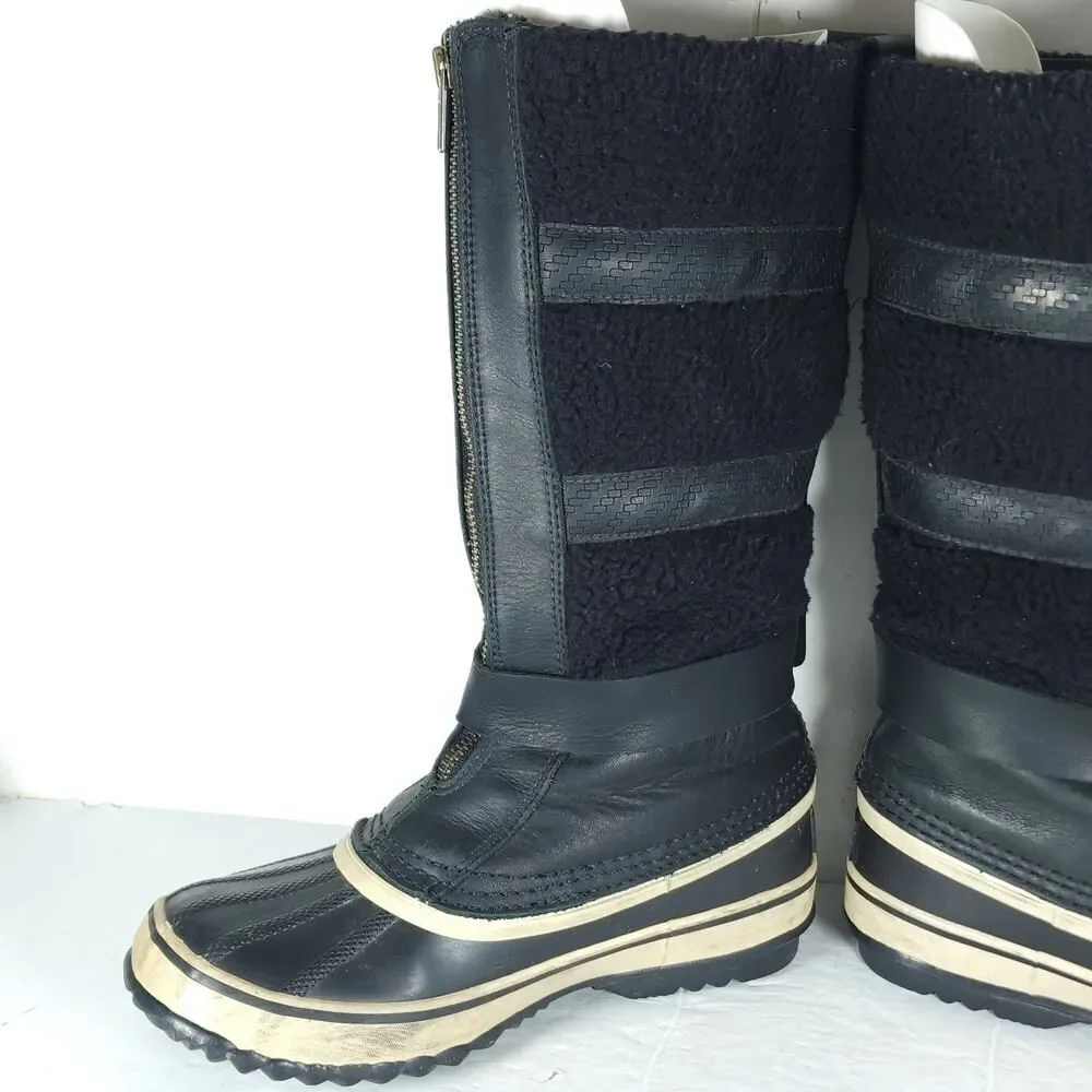 Sorel Women's Helen Of Tundra II US7 Black Leather Waterproof Winter Boots